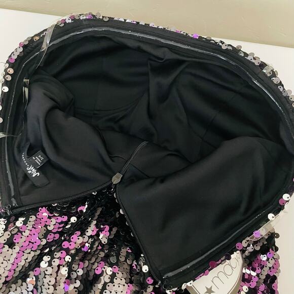 Prom Purple Multi Full Sequin Strapless Dress - Picture 12 of 14